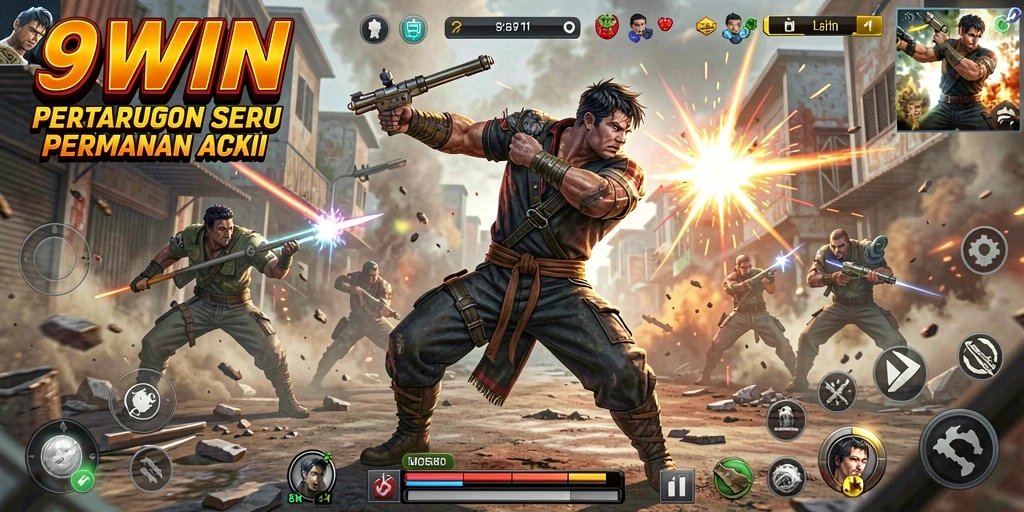 Tangkapan layar menunjukkan aksi mendebarkan dalam permainan 9WIN.