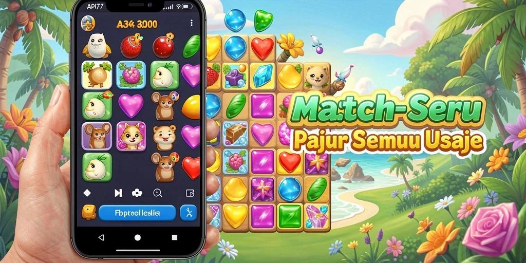 Tampilan gameplay seru Match-3 di API77