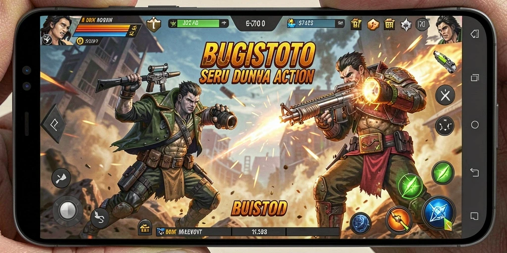 Tampilan seru dari gameplay action BUGISTOTO yang menegangkan.