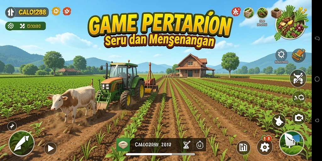 Tampilan gameplay CALO288 yang menarik dalam suasana pertanian.