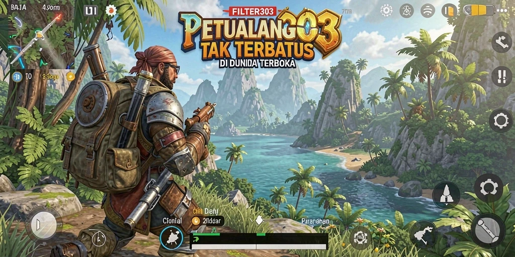 Gameplay menarik di dunia terbuka FILTER303 yang luas.