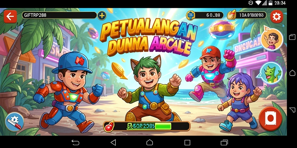 Screenshot utama GIFTRP288 menampilkan gameplay arcade yang menarik dan penuh aksi.