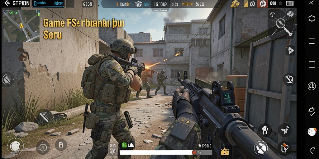 Tangkapan layar dari gameplay GTPIDN menunjukkan aksi tembak-menembak yang mendebarkan.