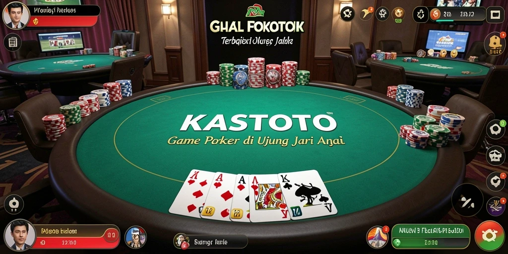 Gameplay seru KASTOTO dengan berbagai variasi permainan poker.