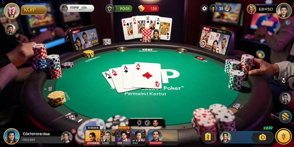 Tampilan gameplay KKRP yang menarik dan penuh aksi Poker.