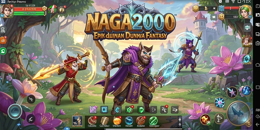 Tampilan gameplay <strong>NAGA2000</strong> yang menampilkan pertarungan epik melawan monster.