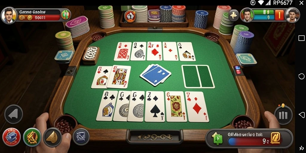 Screenshot gameplay seru Gaple dari RP6677.
