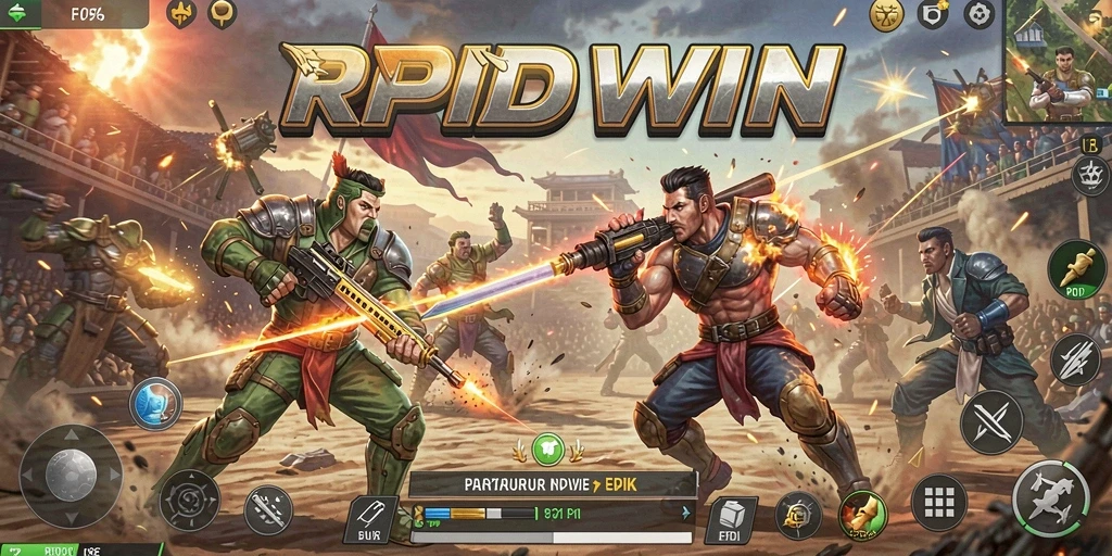 Tampilan seru gameplay Battle Royale di RPIDWIN dengan grafis menawan.