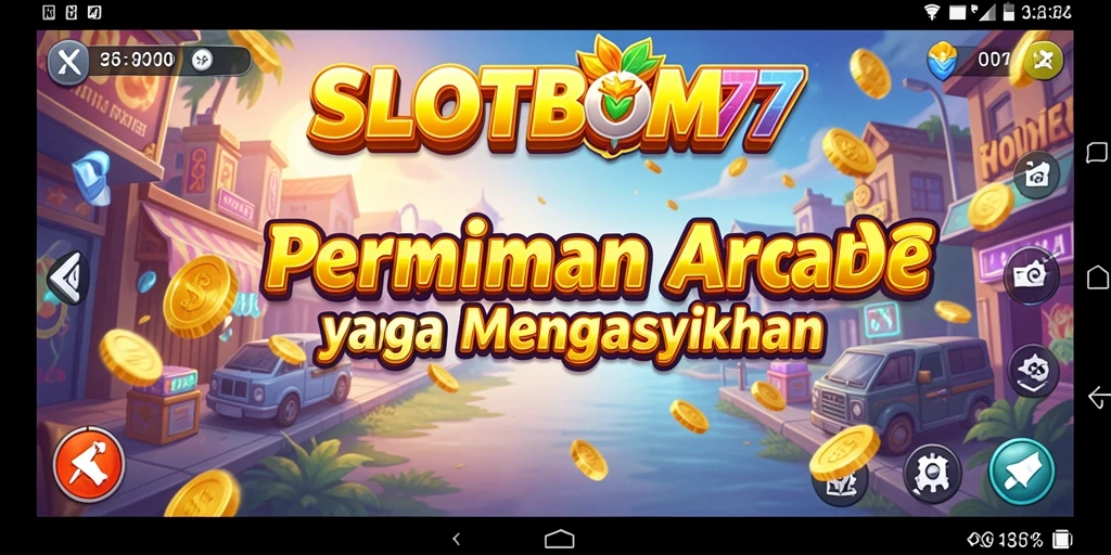 Tampilkan screenshot gameplay seru dari SLOTBOM77 yang penuh warna.