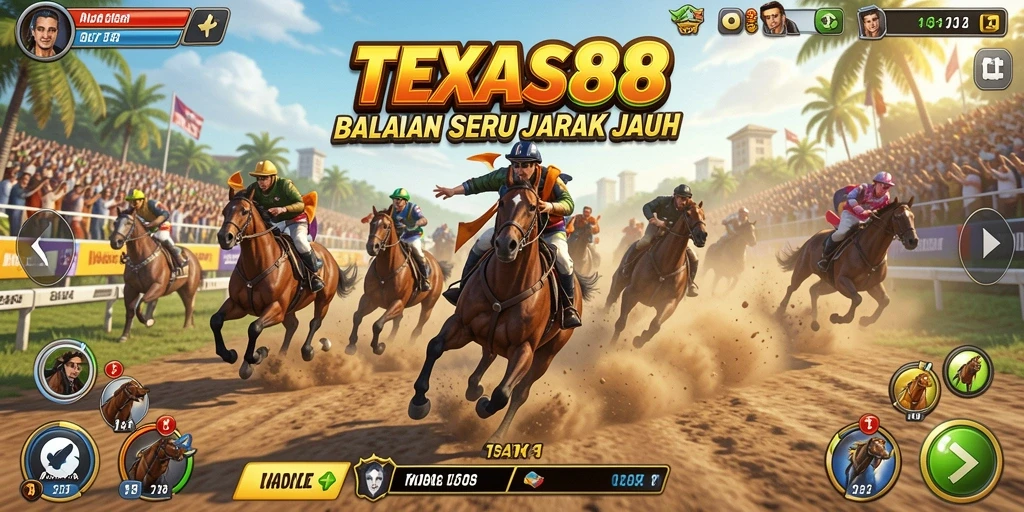 Tampilan balapan seru di TEXAS88 dengan grafik memukau.