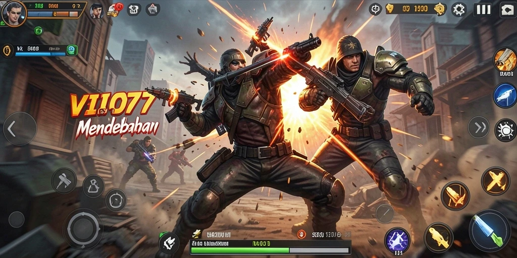 Tangkapan layar VIO77 menampilkan aksi pertarungan yang intens dan menegangkan.