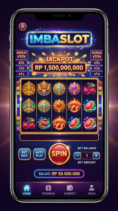 Skrin aplikasi imbaslot yang menunjukkan berbagai kategori aplikasi.